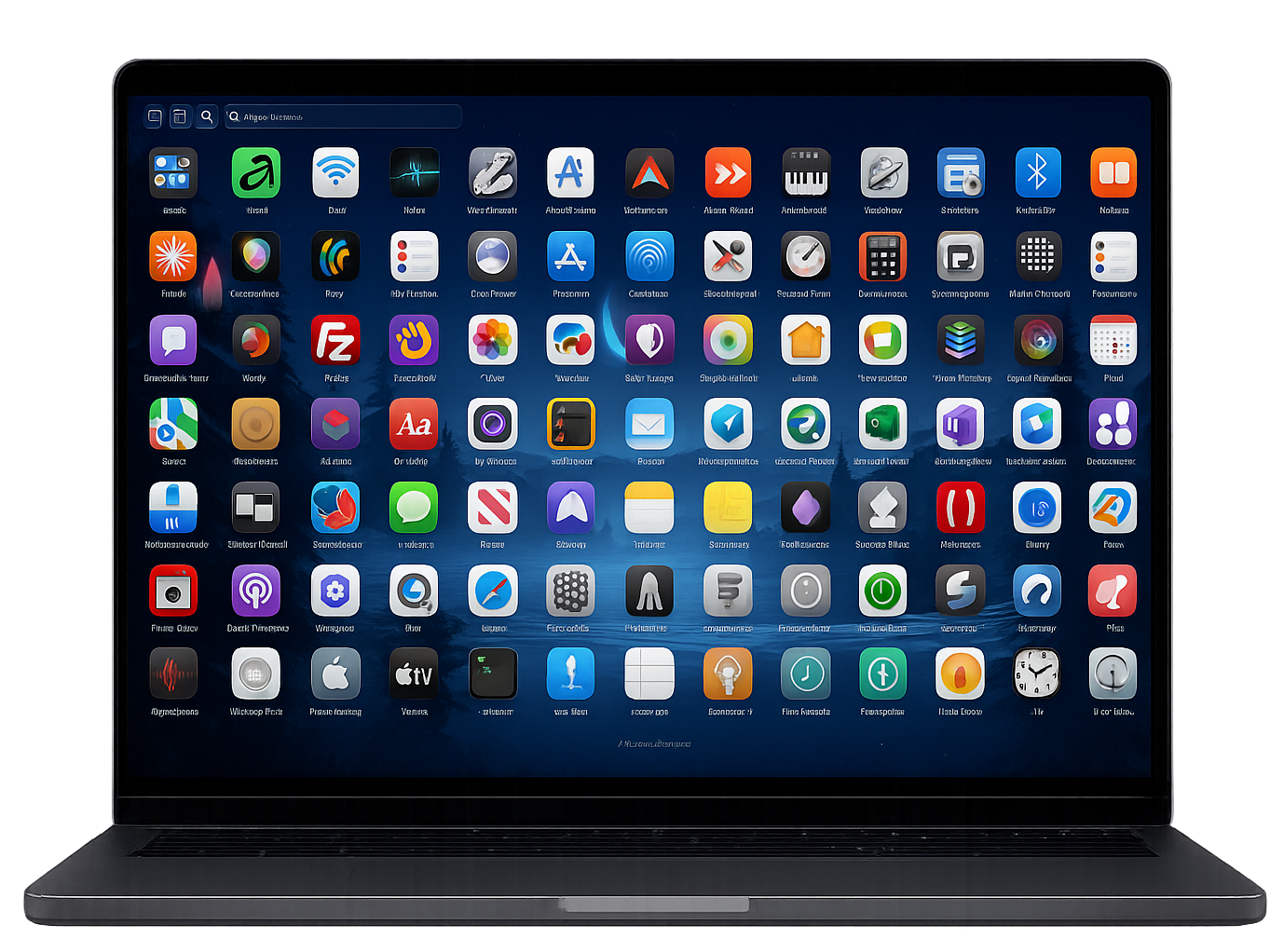 M‑Launcher main view with app grid