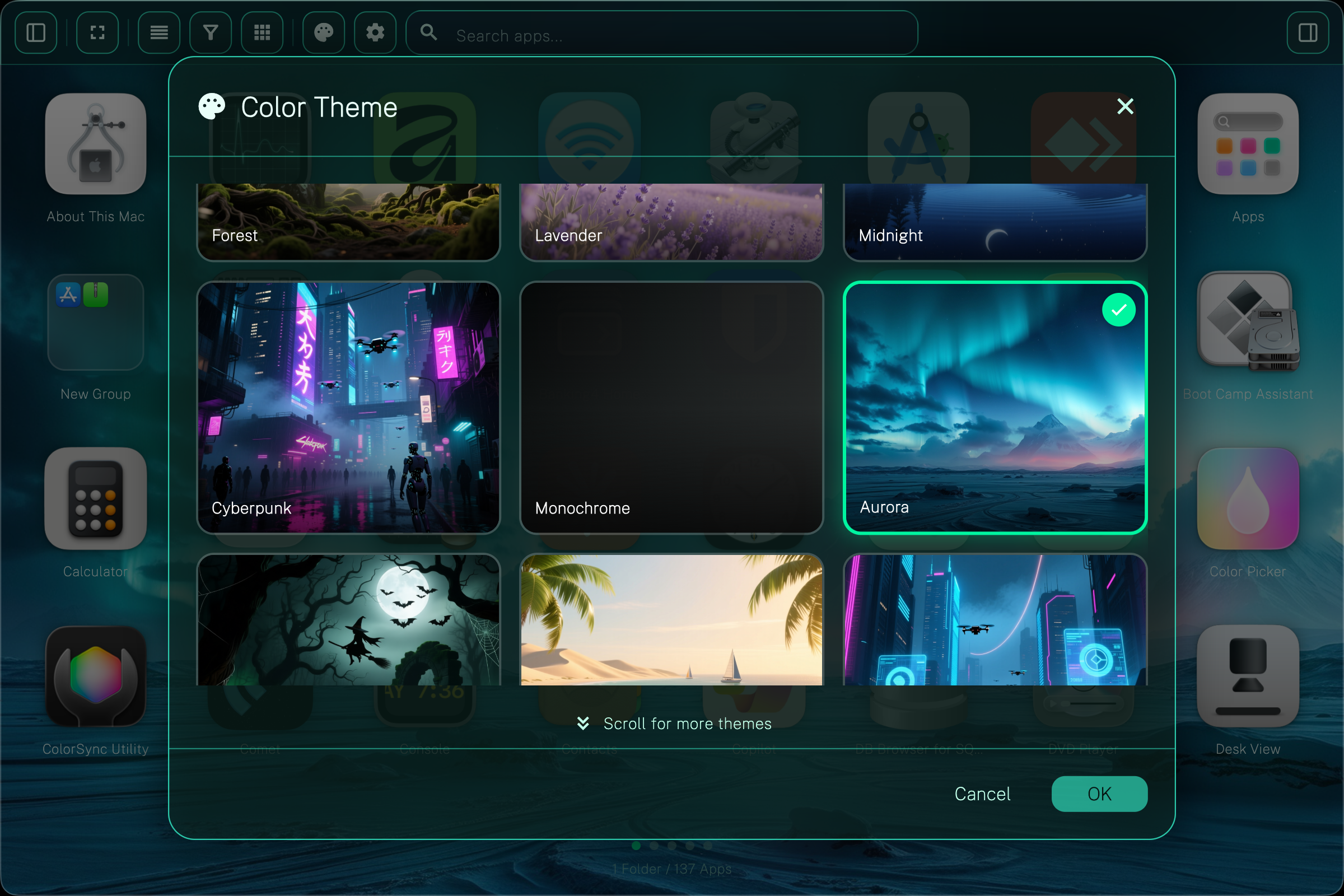 38 themes with animated effects